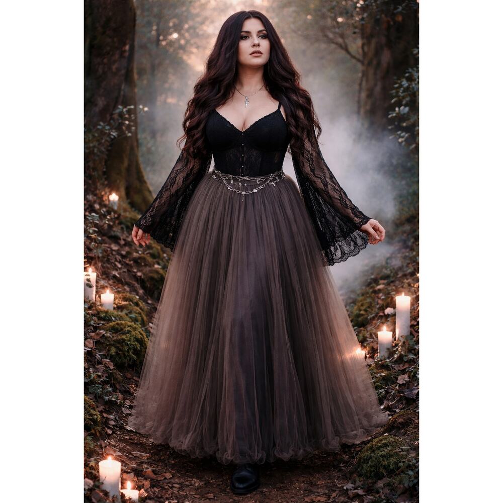 Gentry Portofino Tulle Maxi Skirt Fairy Whimsy Goth Witchy Plus Size US 14/16